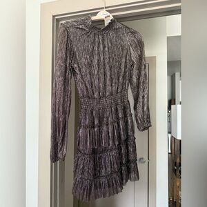 1. Slate Silver Long Sleeve Short Dress
